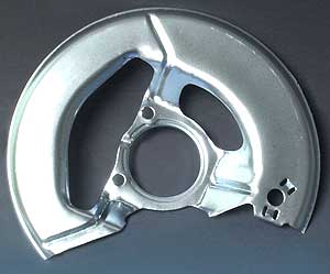 1965-1975 Corvette LH Front Disc Splash Shield (Silver)