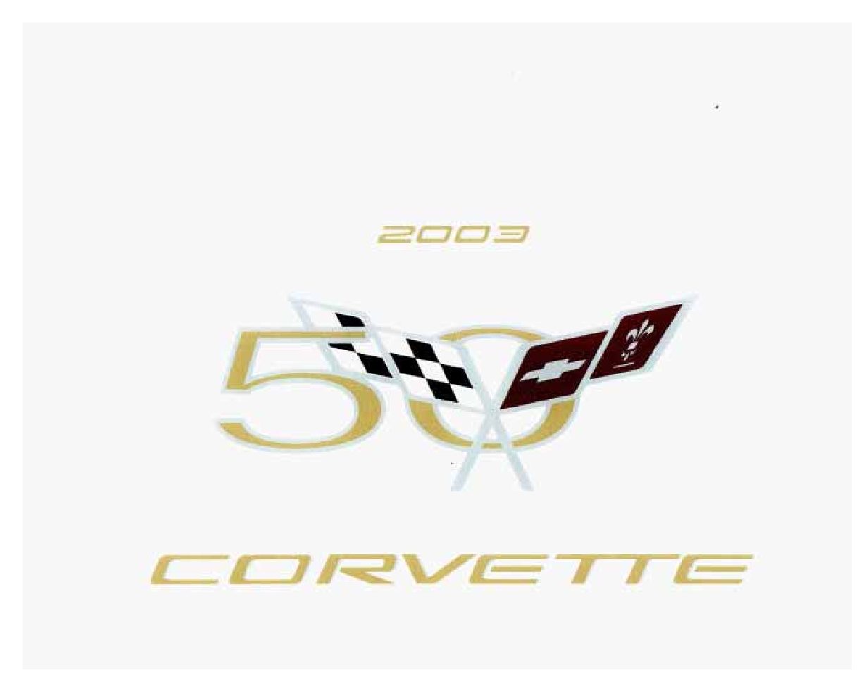 2003 Corvette 2003 Owner's Manual